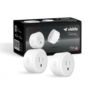 Smart Plug, Compatible with Alexa and Google Home, WiFi Enabled, No Hub Required, 2.4Ghz Connection, White, 2 Pack
