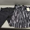 Arolina Plus Size Swimsuit for Women Two Piece Modest Tankini Full Coverage Tummy Control Bathing Suits with Shorts (Large, Black Stripes)