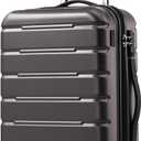 Coolife Luggage Suitcase Carry-on Spinner TSA Lock USB Port Expandable (only 28) Lightweight Hardside Luggage (Gray, S(20in_carry on))