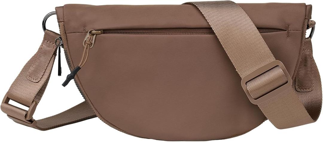 Fashion Crescent Moon Bag For Women & Men - Medium Nylon Shoulder Bag With Adjustable Strap, Lightweight & Foldable Design