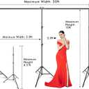 SLOW DOLPHIN Photo Video Studio 20ft (Wide) x 10ft (Tall) Heavy Duty Adjustable Width & Length Photography Backdrop Stand Background Support System Kit with Spring Clamps, Backdrop Clips, Carry Bag