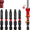 BIG RED BHT-5MTIB01R-4 Torin Hex Shank Screwdriver Bits, Magnetic Torsion Impact Bit Set, 5-Piece