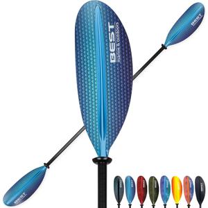 Best Marine and Outdoors Kayak Paddle, Carbon Fiber Shaft & Fiberglass Reinforced Polypropylene Blades, 220cm, 234cm, 250cm, Lightweight Kayak Paddles for Adults (Blue Prism)
