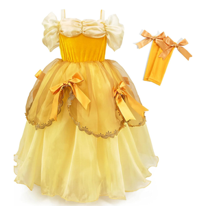 TYHTYM Deluxe Princess Costumes Little Girls Dress Kids Fancy Gown Cosplay Halloween Party 120