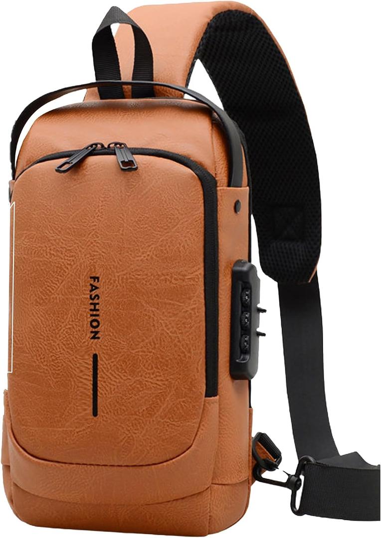 Sling Bag for Men | Anti-theft Crossbody Bag - Crossbody Shoulder Chest Bag | Anti-Theft