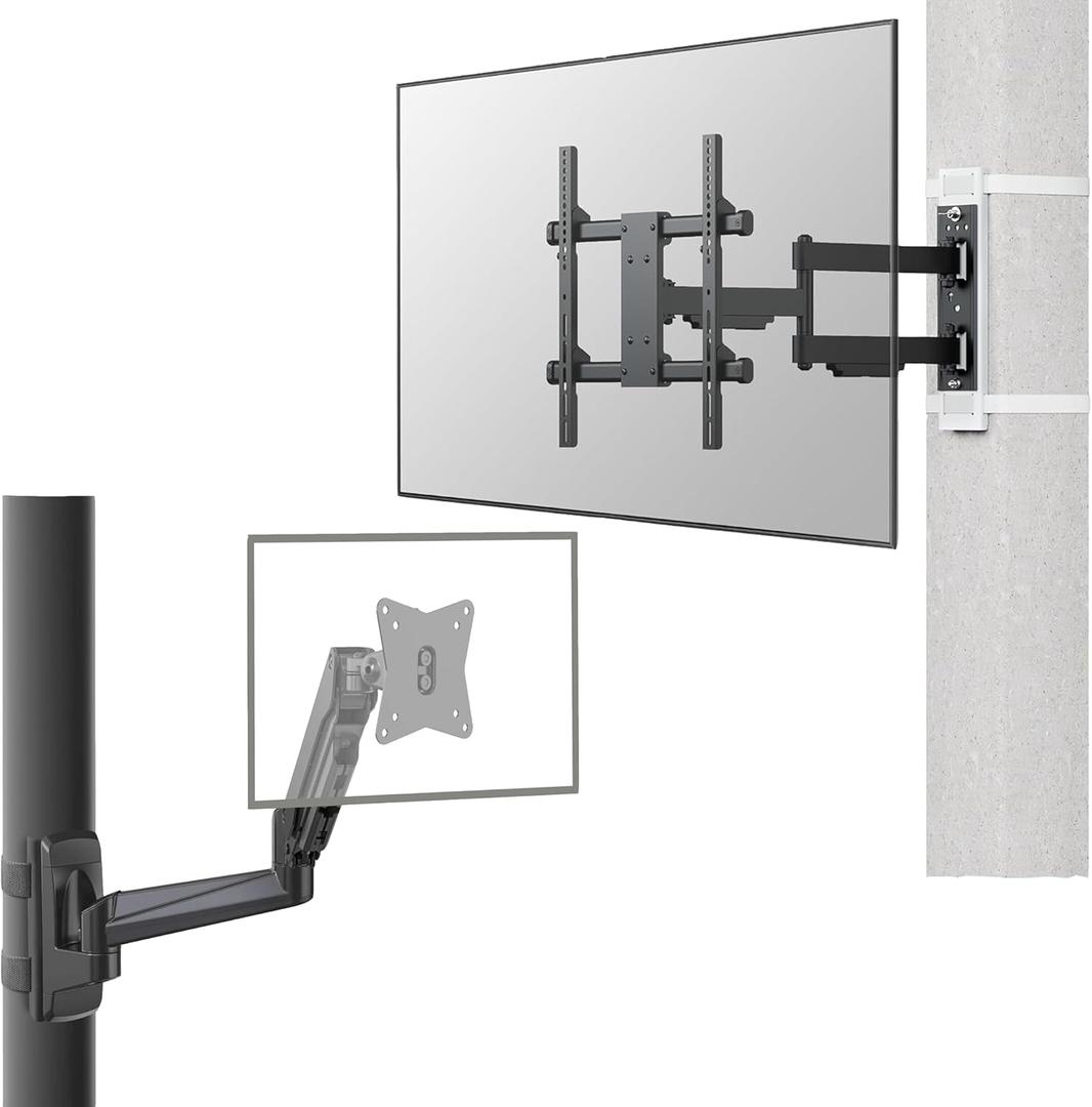 CondoMounts Ultimate Entertainment Bundle: Full Motion TV Mount + Full Motion Pillar Monitor Mount