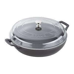 STAUB Braiser with Glass Lid, 3.5-Qt, Matte Black STAUB Braiser with Glass Lid, 3.5-Qt, Matte Black