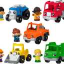 Fisher-Price Little People Toddler Playset Activity Vehicles Set with 10 Toys for Preschool Pretend Play Kids Ages 1+ Years