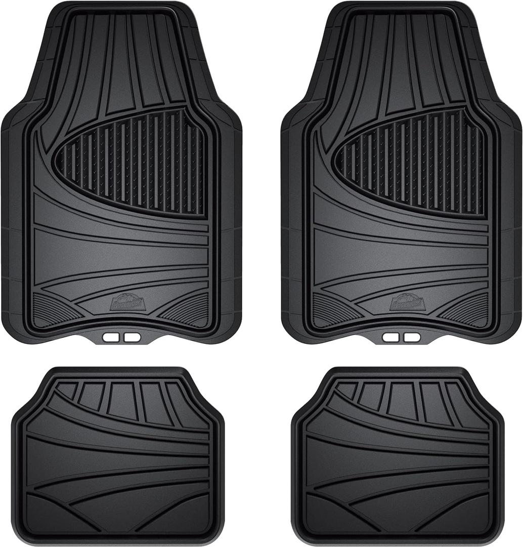 Armor All 4-Piece Floor Mats, Trim-to-Fit All-Weather Mats for Cars, Trucks, SUVs  Black