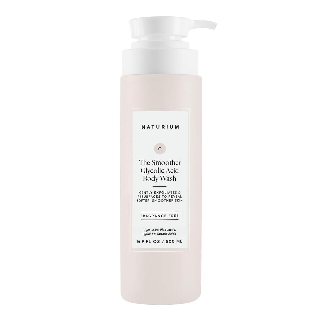 Naturium The Smoother Glycolic Acid Exfoliating Body Wash, Soft & Smoothing Cleanser, 16.9 oz