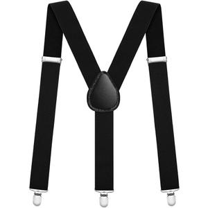 Men's Suspenders, Braces Men's Suspenders with 4 Strong Metal Clips, 3.5cm Wide Heavy Duty Suspenders, Men's X Style Durable Adjustable Braces, Mens Ladies Braces for Business Wedding Casual