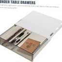 Desk Adhesive Hidden Storage Boxes, Black Small Large Drawer Organizers, Invisible Stationery Containers for Office Desktop Organization, 13"×9,5"in