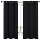 NICETOWN Pitch Black Solid Thermal Insulated Grommet Blackout Curtains/Drapes for Bedroom Window (2 Panels, 42 inches Wide by 63 inches Long, Black)