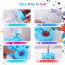 2026 Next-Gen Paint Brush Cleaner Tool [One-Press Cleaning & Leak-Proof] Complete Brush Washer Art Set with Canvas, Brushes & Pencil Case | Ideal Gift for Artists, Beginners & Students-Blue