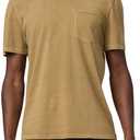 PAIGE Men's Ramirez Crew Neck Vintage Pocket Tee Shirt (Brown, L)