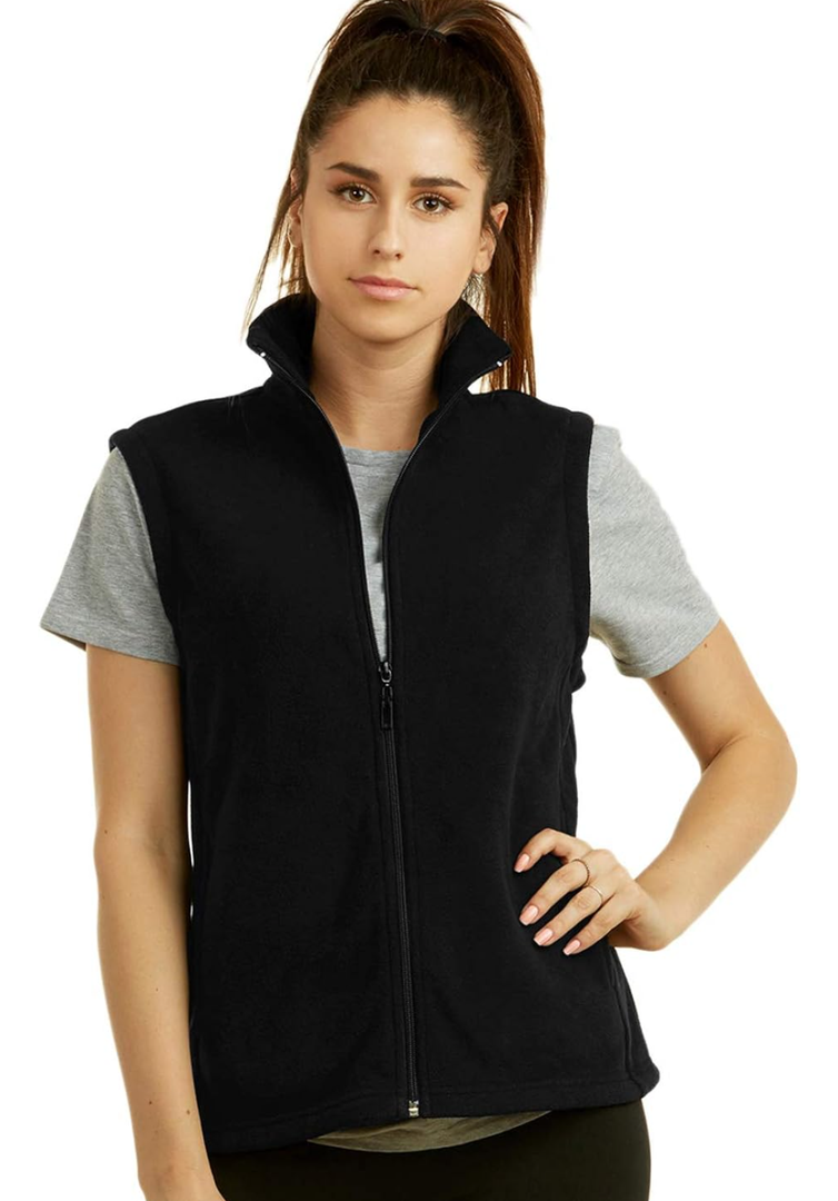 Women's Polar Fleece Full Zip Up Winter Vest L