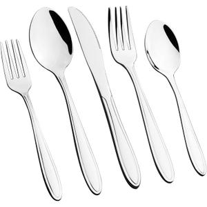 Hespama 60 Pieces Silverware Set Service for 12, Stainless Steel Kitchen Flatware