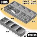 SIMPLE HOUSEWARE Adjustable Silverware Utensil Drawer Organizer, Gray