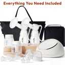 NCVI Electric Breast Pump F1, VibesFlow Micro-Vibration with Hospital-Grade Suction for More Comfort & Flow, Independently Adjustable Suction & Rhythm, Breastfeeding Kit with Storage & Cooler Bags