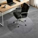 BesWin Office Chair Mat for Carpet, 36'' x 36'' Round Clear Floor Mat for Low and No Pile Carpeted Floors, Thick and Sturdy Carpet Protector for Work, Home, Gaming, Easy Glide Flat Without Curling