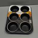 Wrenbury Jumbo Muffin Pan 6 Cup - Nonstick XL Deep Muffin Pan for Baking 4" Cup - Oversized Extra Large Cupcake Mold - Dishwasher Safe - PTFE Free - 446F Oven Safe