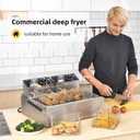 Commercial Deep Fryer with Basket for Restaurant or Home Use, 3400W 12.7QT Detachable Large Capacity Stainless Steel Countertop Electric Oil Fryer with Temperature Control