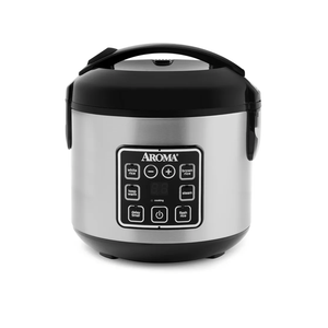 AROMA Digital Rice Cooker, 4-Cup (Uncooked) / 8-Cup (Cooked), Steamer, Grain Cooker, Multicooker, 2 Qt, Stainless Steel Exterior, ARC-914SBD with dents