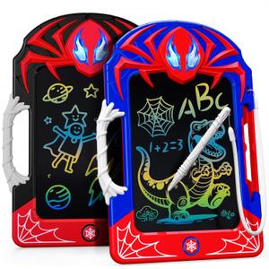 LCD Writing Tablet 2 Pack–Red & Blue Hero Styles with Web Stylus & Grip, Colorful Doodle Board Drawing Pad Toy Gift 3 4 5 6 7 8 10 11 12 Year Old Boys Girls Toddler Age 3-4 4-6 6-8 8-12 Birthday Gift