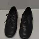 Men's Ballroom Dance Shoes Black Leather Sole Tango Salsa Latin Character Shoe (9.5 / Black)