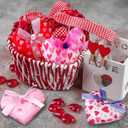 Tudomro 12 Pcs Valentines Day Fabric Heart Decor Cloth Heart Bowl Filler for Spring Home Farmhouse Ornaments Wedding Home Decor(Elegant)