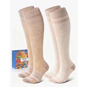 Cotton Compression Socks for Women Men - 2 Pairs 20-30mmHg Circulation Grid Arch Support Socks, Breathable