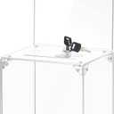 KYODOLED Large Tall Acrylic Donation Box with Slot and Lock, Clear Ballot Box with 6"x8" Sign Holder Storage Container for Voting, Raffle,Tip Jar, 6.7"x5.23"x8"