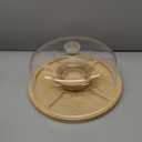 CHEF'S UNIQUE 6-in-1 Bamboo Cake Stand with Dome  Multifunctional Serving Platter, Punch Bowl, Salad Bowl, Chip & Dip Tray, Dessert Display with Clear Acrylic Cover