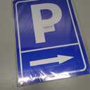 2-pack Parking Sign This Way to Parkinglot Aluminum Signage, Show Where to Park, Size 25 X 35 cm, Blue
