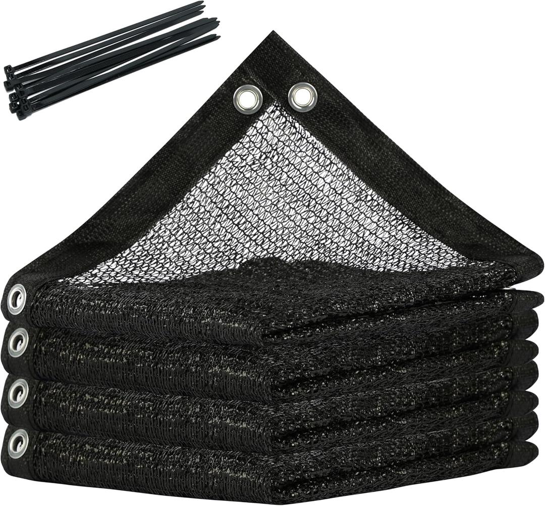 ShadeMart 30% Shade Cloth for Plant, Black 10FT x 10FT Shade Tarp, Shade Cover with Upgrade Grommets and Zip Ties, Mesh Sunblock for Vegetables Flower Garden Greenhouse (We Make Custom Size)