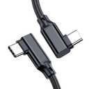 USB C to USB C Cable 6.6FT,TYPEC 3.1 GEN2,Right Angle USB-C 3.2 Gen 2 20Gbps Cable 4K@60Hz Video Monitor Cable 240W PD Fast Charging Cable.for Oculus Quest,MacBook Pro,AR,Switch,Phone 15,Laptops