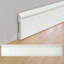 8 Pcs Wall Baseboard Molding Trim 47.2 x 3.15 in, High Impact Polystyrene Waterproof Skirting Board for Home Decor, Installed with Glue Not Include(8PC) (White)