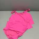 Tempt Me Women Two Piece High Waisted Bikini Swimsuit Ruffle Bathing Suits Tummy Control Tankini Ruched Swimwear (Large, Pink)