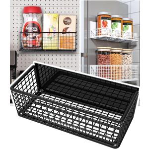 Magnetic Basket Fridge Large Magnetic Pen Holder Whiteboard Metal Wire Basket Storage Item Organizer (Black-High)