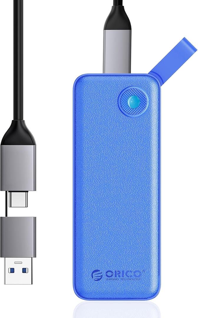 ORICO Portable SSD 512GB, Up to 1050MB/s External Solid State Drives, Ultra-Portable, 2-in-1 USB-C & USB-A Cable, Reliable Storage for Type C Smartphone, Tablet, PC, Mac - B10PRO