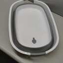 Coloch Collapsible Pet Bathtub with Water Drain Plug, Plastic Dog Bath Tub with Handle Portable Puppy Bathing Tub Space Saving Laundry Basket for Puppy, Small Dog, Cat, BPA Free, Grey