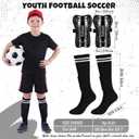 Soccer Shin Guards and Socks for Kids Youth Lightweight 7.09 x 3.54 Inches Football Shin Guards for 6-12 Year Old Children Teen Boys and Girls(Black)