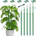 Telescoping Plant Stakes,5Pcs 17.9In to 42.3In Adjustable Monstera Plant Support Orchid Sticks with Clips, Plant Sticks Support Tall for Monstera,Orchids,Tomatoes,Vines & Indoor Outdoor Plants