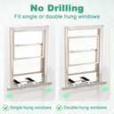No Drill Window AC Bracket, Heavy Duty Adjustable Air Conditioner Support Bracket, Easy Install Window AC Mount for Single & Double Hung Windows, Supports Up to 220 lbs