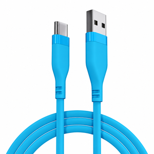 Blue and Green Silicone USB-A to Lightning Cable, 3ft Fast Charge & Sync Cord, Durable Tangle-Free Design - Pack of 5