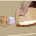 LED Wall Mounted Lights, 2 Pack Rechargeable Wall Sconce Lamps, 3 Color Temps & Remote and Touch, 360° Rotation Dimmable Cordless Wall Light for Study Bedroom Reading Bedside (Wood)