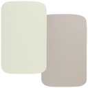 Onacosht Muslin Bassinet Sheets 35" X 20" Compatiable with AMKE 3 in 1 Bassinets, MiClassic, Uiuwoo, Foalom, YADAQE, Milliard and TCBunny Bassinet, 100% Cotton, 2 Pack, Fog and Beige