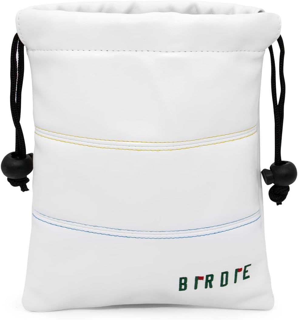 Golf Valuables Pouch, Leather Golf Tee Pouch with Drawstring Closure Golf Ball Tee Handbag Portable Golf Accessories (Birdie)