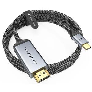 Warrky USB C to HDMI Cable 4K, [10FT / 3M, Braided, High Speed] Thunderbolt 3 to HDMI Adapter Compatible for New iPad, MacBook Pro/Air, iMac, Galaxy S20 S10 S9 S8, Surface, Dell, HP