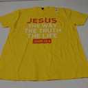 Jesus The Way Truth Life John 14 6 Christian Bible Verse T-Shirt XL yellow